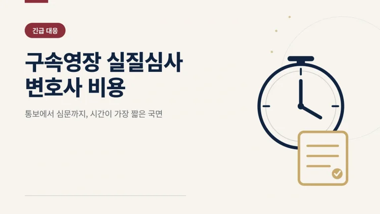 구속영장 실질심사 변호사 비용